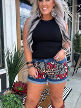 4557 All Patched Up Denim Shorts Leopard