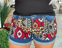 4557 All Patched Up Denim Shorts Leopard