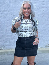 4062 Black Denim Skirt