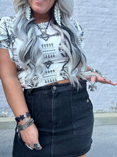 4062 Black Denim Skirt