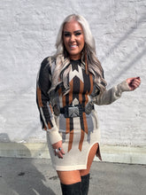 3610 Caramel Cowboy Sweater Dress