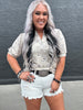 5276 Risen Denim Shorts White