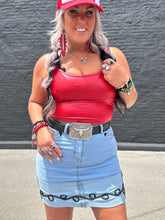 5355 Howdy Hemline Denim Skirt