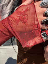 5469 Floral Lace Top Brick