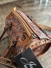 5339 Tooled Leather Speedy Purse Brown