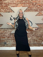 5134 Long Black Train Dress