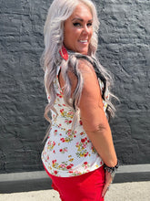 5326 Floral and Fun Tank White