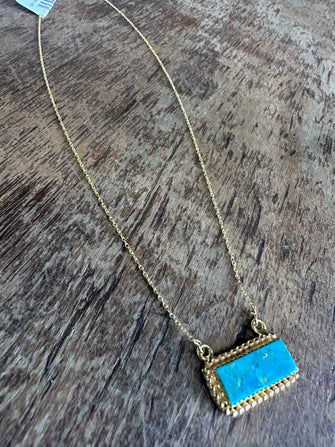 5361 14K Gold Plated Turq Necklace