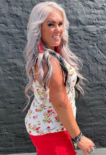 5326 Floral and Fun Tank White