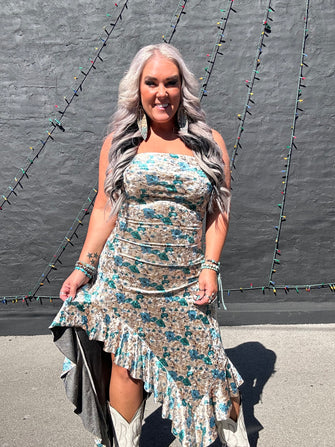 5444 The Turquoise Flower Dress