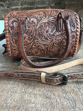 5339 Tooled Leather Speedy Purse Brown