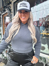 3129 Knit Hoodie Top