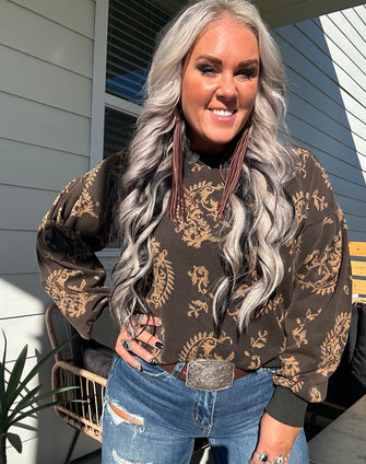 5391 Western Posh Print Top