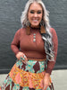 4651 Brown Mesh Top