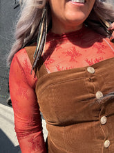 5469 Floral Lace Top Brick