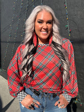 5512 Merry and Checked Top