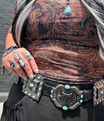 5317 Leather Concho Belt