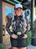 5236 Bandana Babe Mesh Top Black