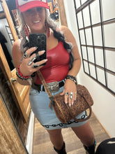 5339 Tooled Leather Speedy Purse Brown