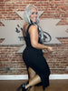 5134 Long Black Train Dress
