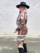 4954 Cowtown Collage Mesh Dress