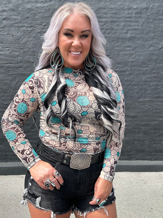 5284 Tattoos On This Town Mesh Top