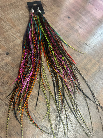 5083 Lux Feather Earrings color mix