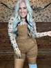 4124 Judy Blue Overall Shorts Brown
