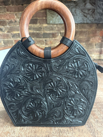 5341 Tooled Leather Round Purse
