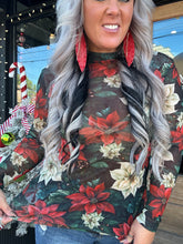 5509 Meet Me Under The Poinsettia Mesh Top