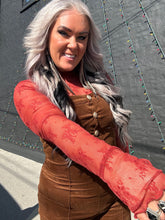 5469 Floral Lace Top Brick