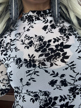 5409 Winter Floral Mesh Top