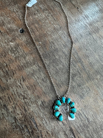 4113 Sterling Silver and Kingman Turquoise Necklace