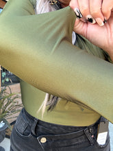 3654 Olive Fringe Bodysuit