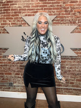 5409 Winter Floral Mesh Top