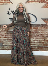 5545 Sage Brush Swirl Maxi Skirt