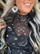 5236 Bandana Babe Mesh Top Black