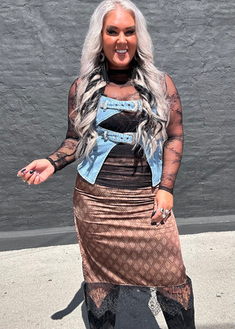 5437 Bandera Skirt Chocolate