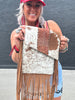 5336 Leather Boot Stitch Purse Brown