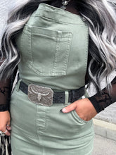 3921 Judy Blue Skirt Overalls Sage