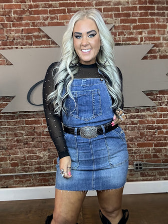 4194 Judy Blue Light Denim Skirt Overalls