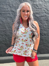 5326 Floral and Fun Tank White