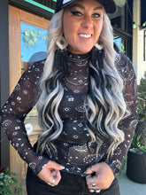 5236 Bandana Babe Mesh Top Black