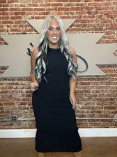 5134 Long Black Train Dress