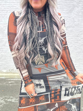 4954 Cowtown Collage Mesh Dress