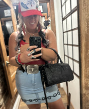 5340 Tooled Leather Speedy Purse Black