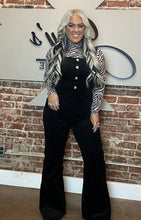 5504 Cord Cowgirl Overalls Black