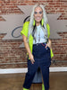 3451 Denim Cargo Maxi Skirt