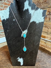 4116 Sterling Silver and Kingman Turquoise Lariat Necklace