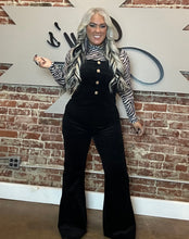 5504 Cord Cowgirl Overalls Black